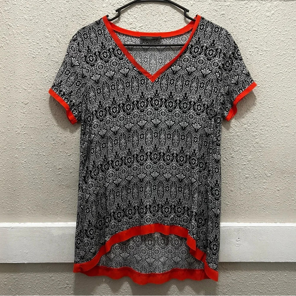 THML Black and White with Orange Trim High Low Top Small
